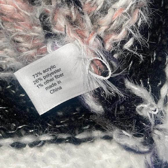 Lane Bryant Fuzzy Purple Confetti Striped Open Front 3/4 Sleeves Duster Cardigan - Picture 7 of 12